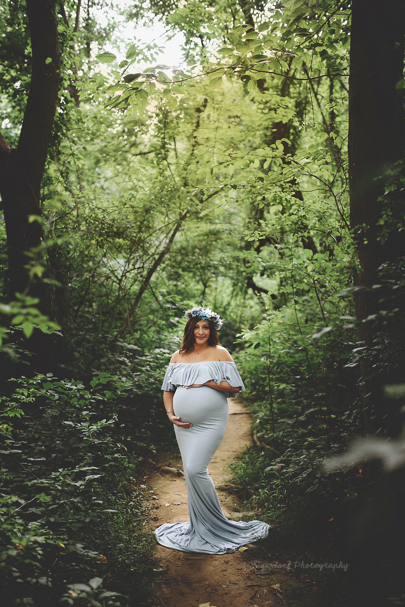 Forest Maternity Session Maryland Newborn Photographer Sugarloaf