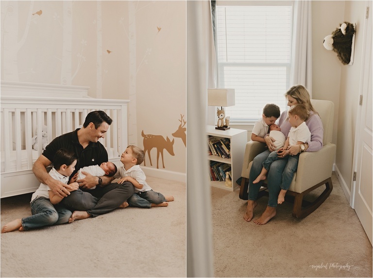 nursery newborn session with siblings 