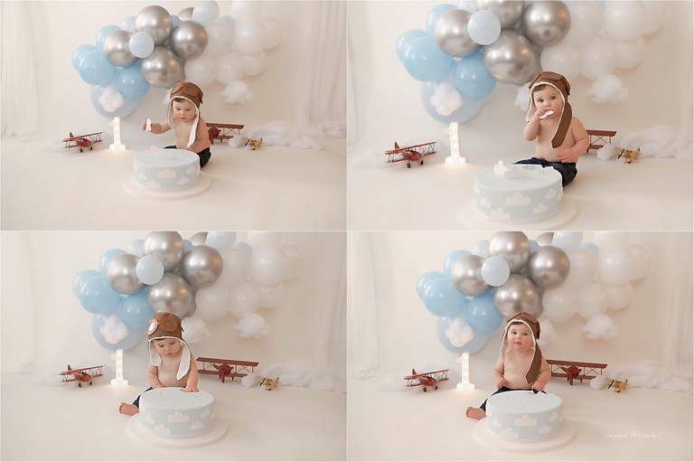 airplanes first birthday cake smash 