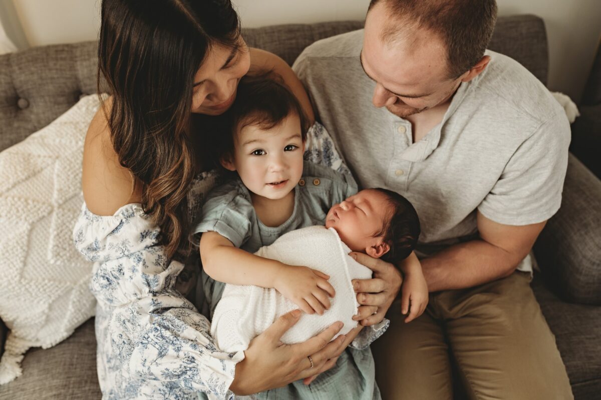 Newborn baby photographed at Bel Air studio