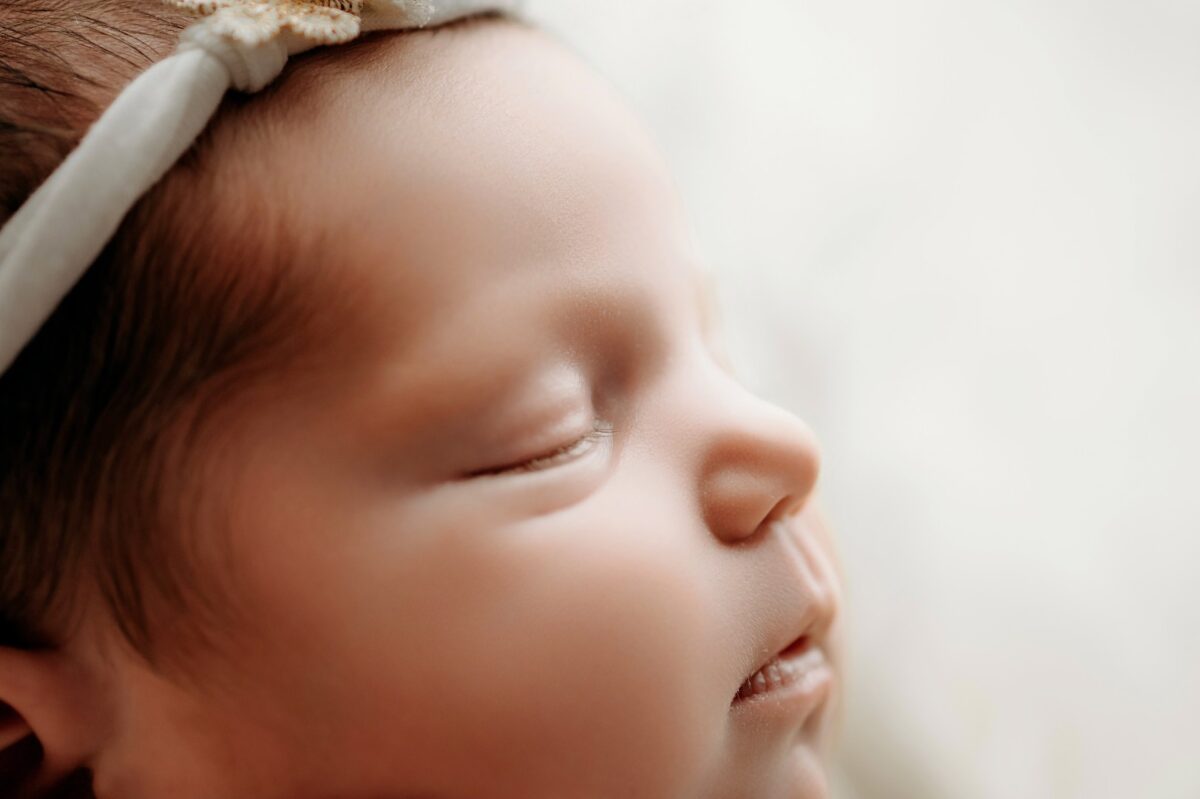 Newborn detail shot face close up Baltimore newborn photographer Maryland