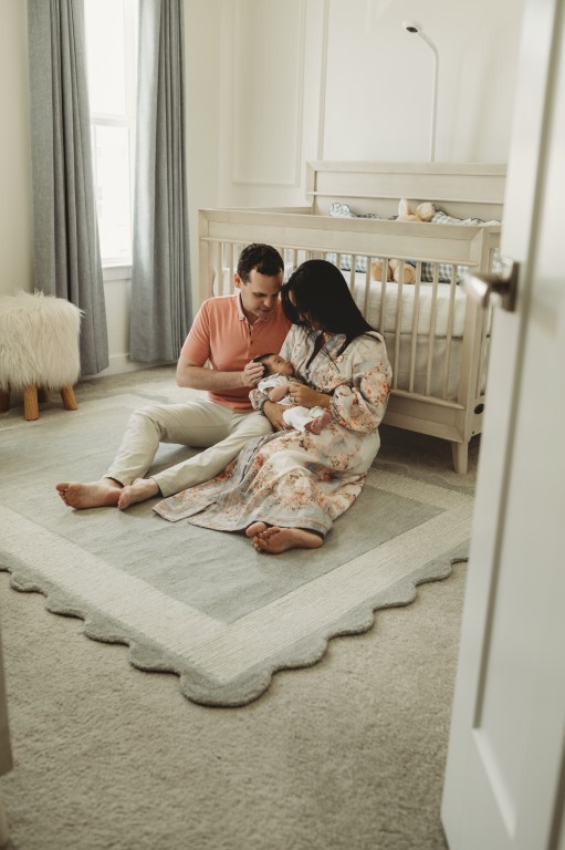 in-home newborn session after studio session