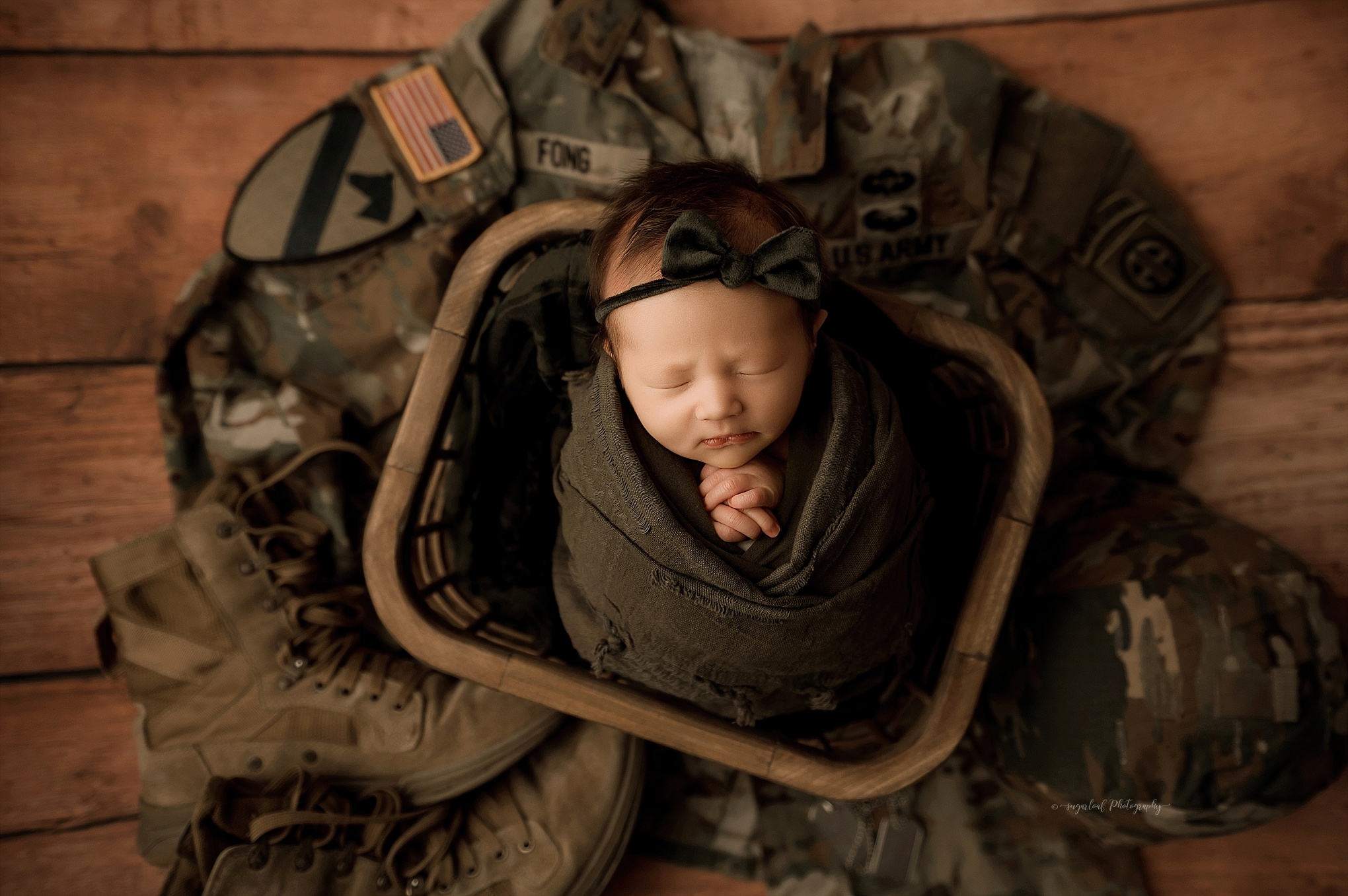 Full wrapped newborn pose Harford County newborn photographer