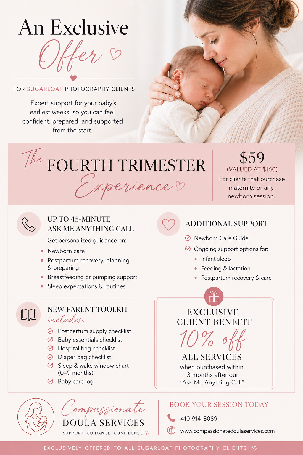 baltimore doula services offer for newborn session clients